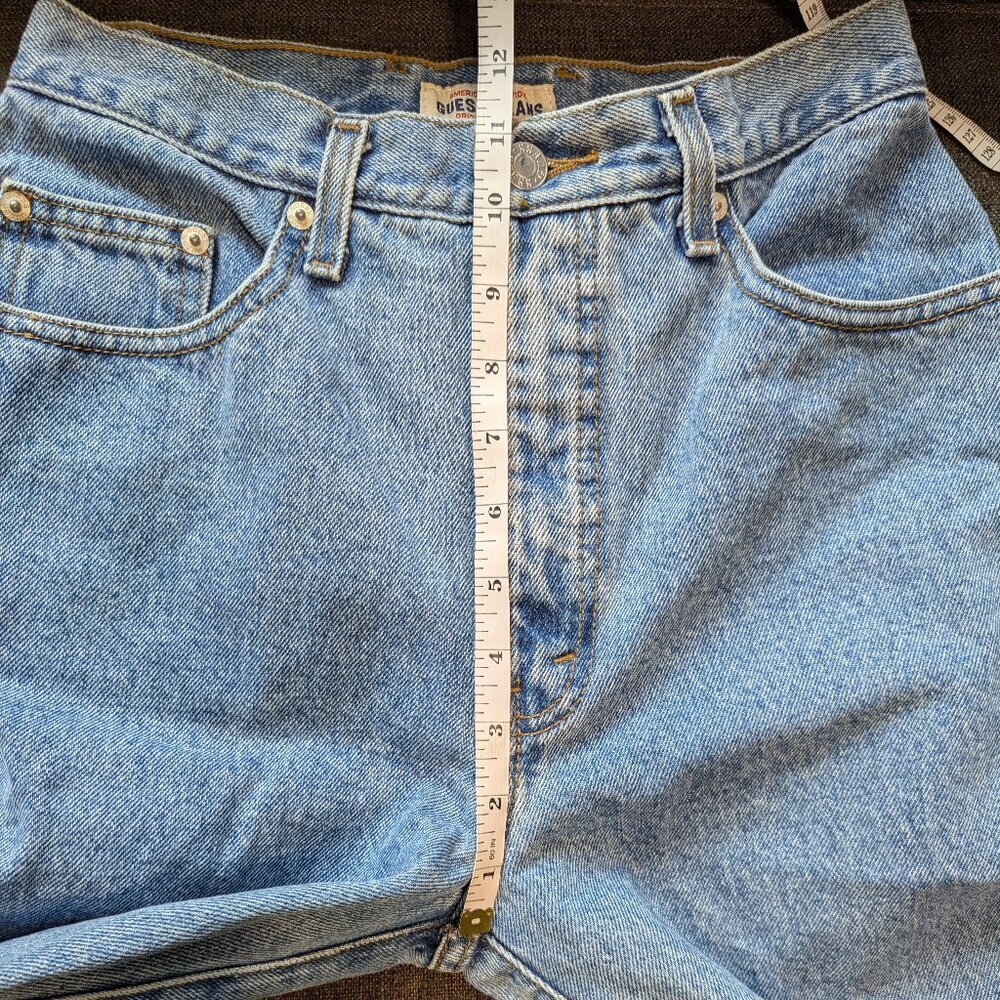 Vintage Guess High Waisted Tapered Leg 100% Cotton Denim Jeans 28 - Picture 8 of 11